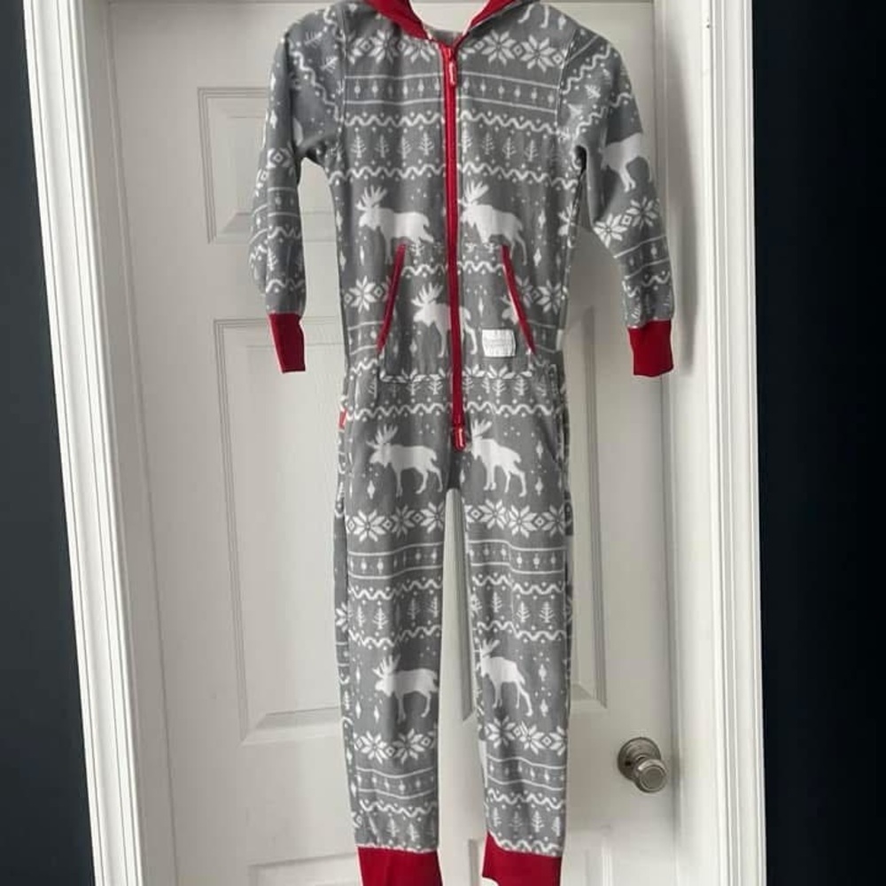 Tipsy Elves Gray and Red Kids Onesie